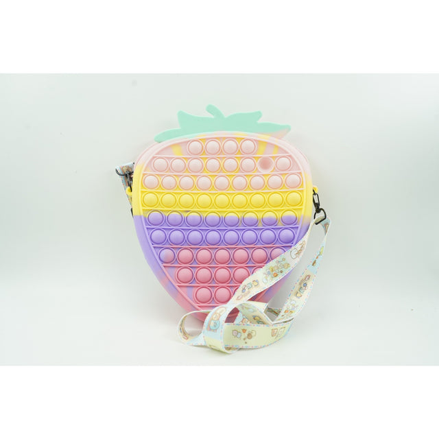 Jucarie Antistres din silicon Flippy, Pop It Now And Flip It, Capsuna, Multicolor - vivimall.ro