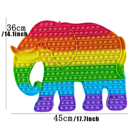 Jucarie antistres din silicon, Flippy, Pop It Now and Flip It, Elefant, Multicolor - vivimall.ro