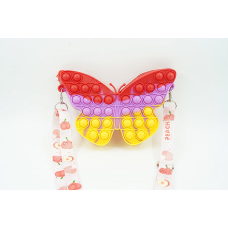 Чанта за през рамо Pop It Now Butterfly в лилаво и жълто | YellowPop