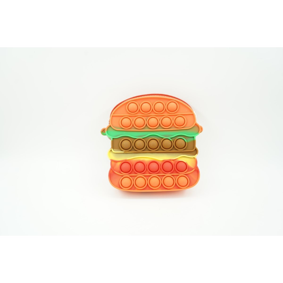 Jucarie antistres din silicon, Flippy, Pop It Now and Flip It, Geanta de umar, Hamburger, Portocaliu - vivimall.ro