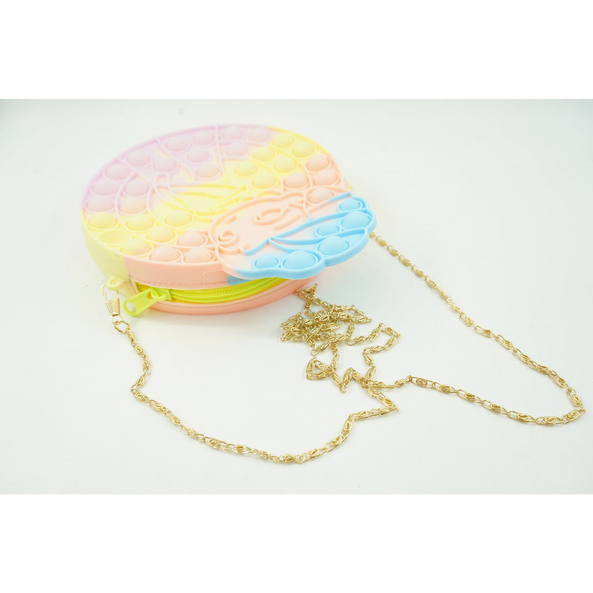 Jucarie antistres din silicon, Flippy, Pop It Now and Flip It, Geanta de umar, Mica printesa, 16 cm, Macarons - vivimall.ro