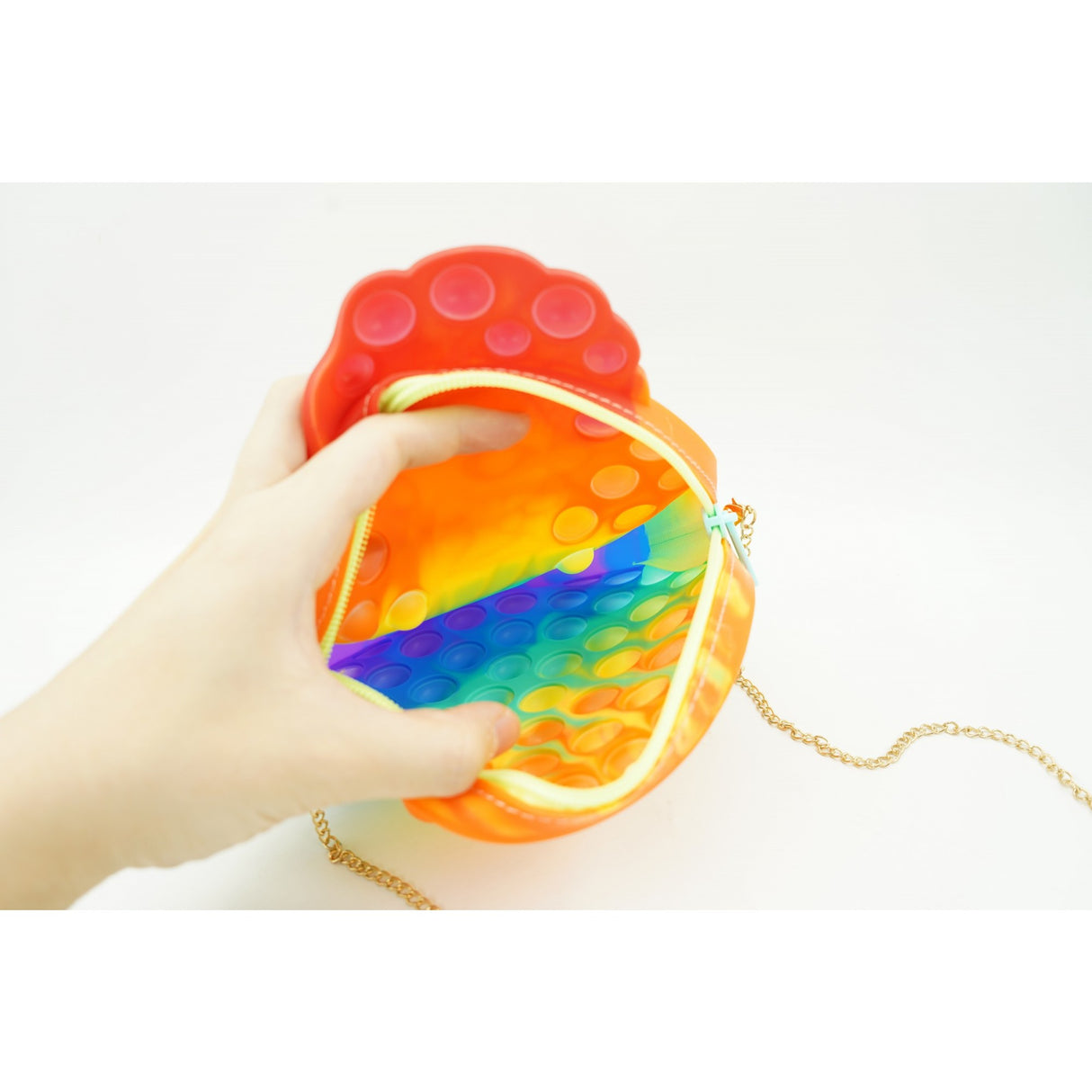 Jucarie antistres din silicon, Flippy, Pop It Now and Flip It, Geanta de umar, Mica printesa Elsa, Multicolor - vivimall.ro