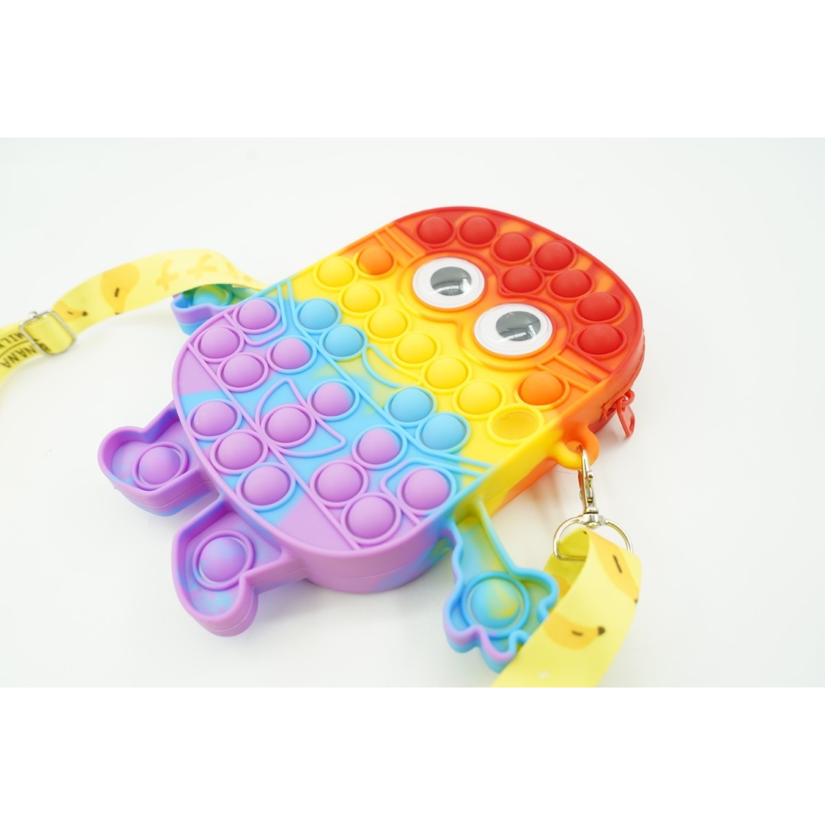 Jucarie antistres din silicon, Flippy, Pop It Now and Flip It, Geanta de umar, Minion, Multicolor - vivimall.ro