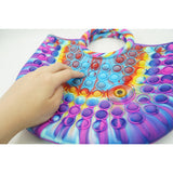 Jucarie Antistres din silicon Flippy, Pop It Now And Flip It, Geanta mare, 28 cm, Multicolor, V1 - vivimall.ro