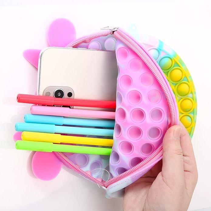 Jucarie antistres din silicon Flippy, Pop it Now and Flip It ,Geanta ,Multicolor - vivimall.ro