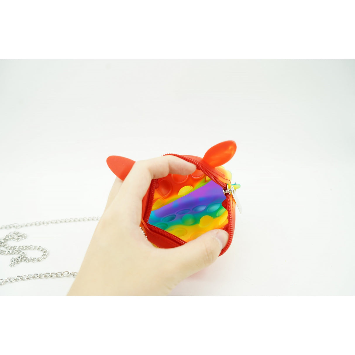 Pop It Мини торбичка за зайче 6 см дъга | BunnyPop 1