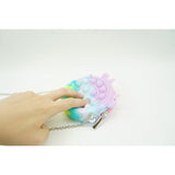 Jucarie antistres din silicon Flippy, Pop it Now and Flip It ,Mini Geanta, Vacuta, 6 cm, Macarons - vivimall.ro