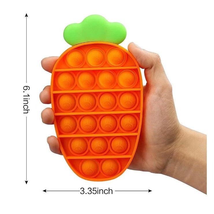 Jucarie antistres din silicon Vivimall, Pop it Now and Flip It , Morcov, Multicolor - vivimall.ro