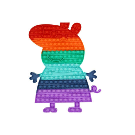 Jucarie antistres din silicon Vivimall, Pop it Now and Flip It ,Porc ,Multicolor - vivimall.ro