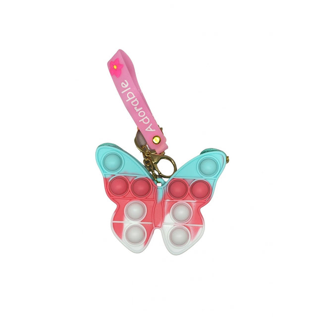 Jucarie antistres din silicon, Flippy, Pop It Now and Flip It, Portofel fluturas, Bleu/Alb - vivimall.ro