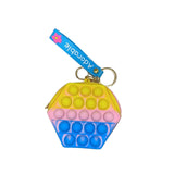 Jucarie antistres din silicon, Flippy, Pop It Now and Flip It, Portofel hexagon, Galben/Albastru - vivimall.ro