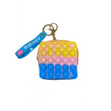 Jucarie antistres din silicon, Flippy, Pop It Now and Flip It, Portofel patrat, Galben/Albastru - vivimall.ro