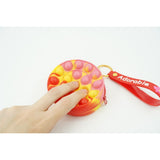 Jucarie antistres din silicon, Flippy, Pop It Now and Flip It, Portofel rotund, Rosu/Galben - vivimall.ro