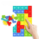 Jucarie Antistres Din Silicon Pop It Now And Flip It, Puzzle Soft Blocks, 10 Piese