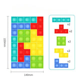 Jucarie antistres din silicon Vivimall, Pop it Now and Flip It , Puzzle Soft Blocks , 10 piese, Multicolor - vivimall.ro