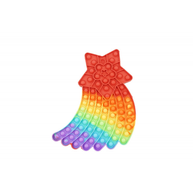 Jucarie antistres din silicon, Vivimall, Pop It Now and Flip It, Stea cazatoare, Multicolor - vivimall.ro