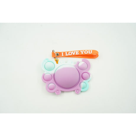 Jucarie antistres din silicon, Vivimall®, Pop It Now tip breloc, Crab, Multicolor, V1 - vivimall.ro