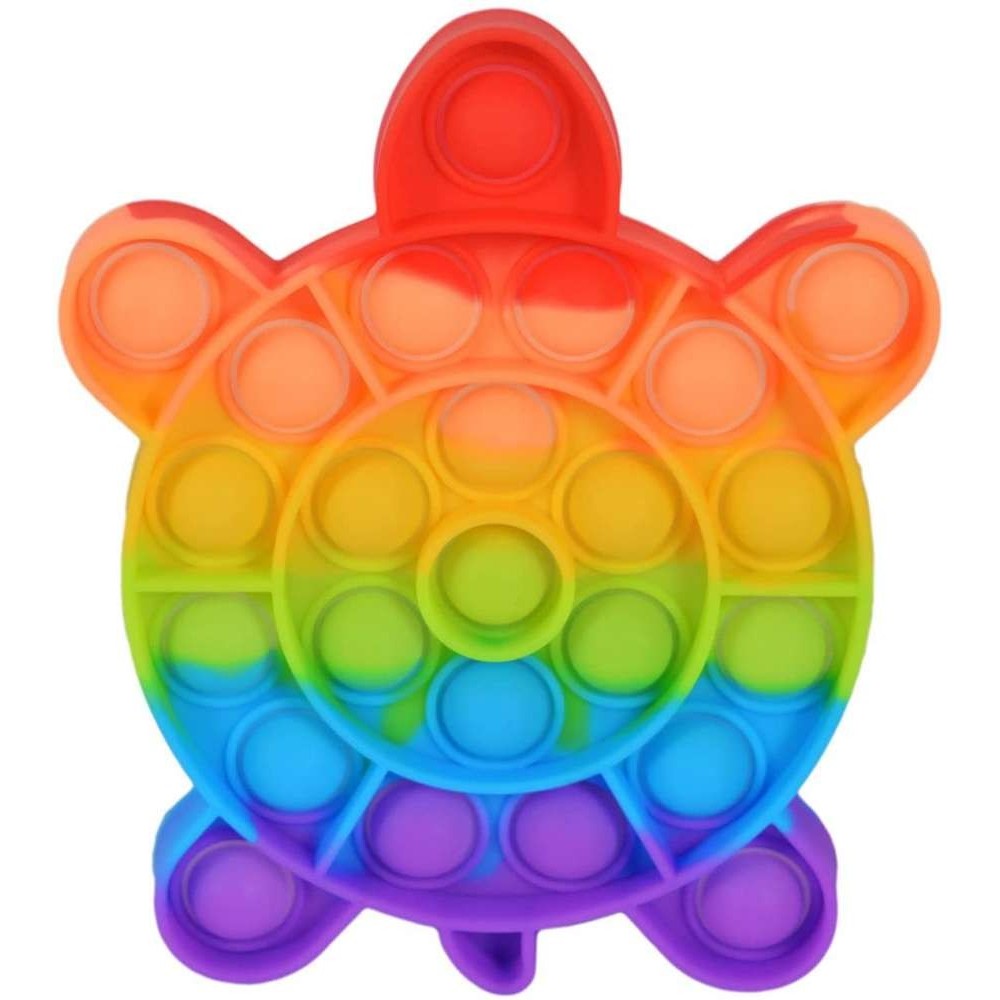 Jucarie antistres din silicon, Pop it Now and Flip It, Broasca testoasa, Multicolor - vivimall.ro