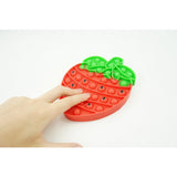 Jucarie antistres din silicon, Pop It Now and Flip It, Capsuna, Rosu/Verde - vivimall.ro