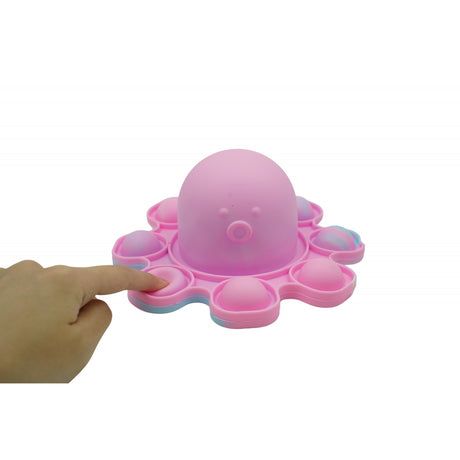 Jucarie Antistres, Vivimall, Tip Pop It, Caracatita Reversibila, din Silicon, 20 x 10 cm, Multicolor/Lila - vivimall.ro