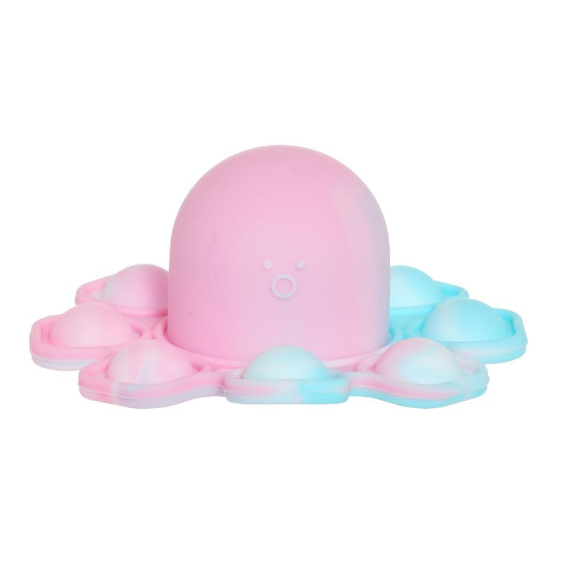 Jucarie Antistres, Vivimall, Tip Pop It, Caracatita Reversibila, din Silicon, 20 x 10 cm, Multicolor/Lila - vivimall.ro