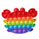 Jucarie antistres din silicon, Pop it Now and Flip It, Crab, Multicolor - vivimall.ro