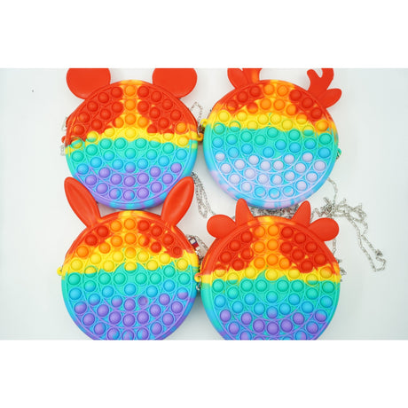 Jucarie antistres din silicon, Pop it Now and Flip It, Flippy, Geanta, Model 1, Multicolor - vivimall.ro