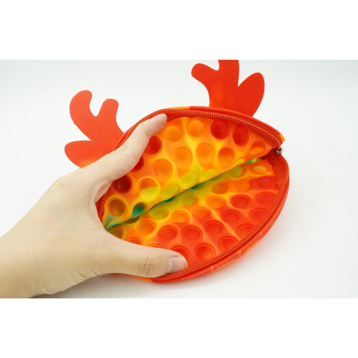 Jucarie antistres din silicon, Pop it Now and Flip It, Flippy, Geanta, Model 2, Multicolor - vivimall.ro