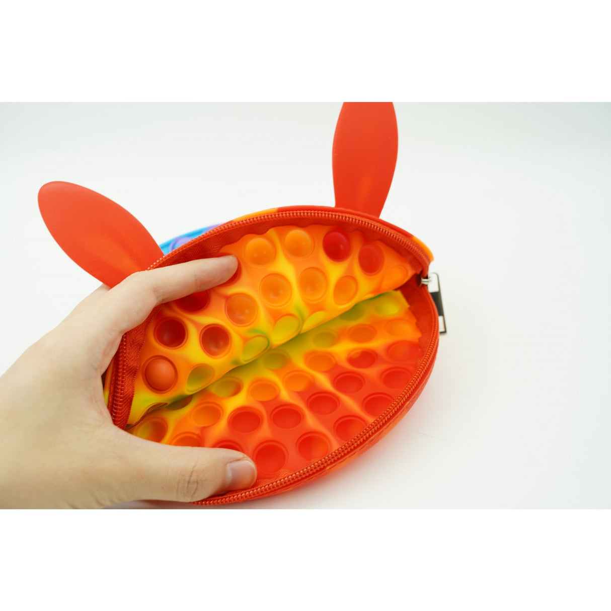 Jucarie antistres din silicon, Pop it Now and Flip It, Flippy, Geanta, Model 3, Multicolor - vivimall.ro