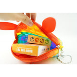 Jucarie antistres din silicon, Pop it Now and Flip It, Flippy, Geanta, Model 3, Multicolor - vivimall.ro