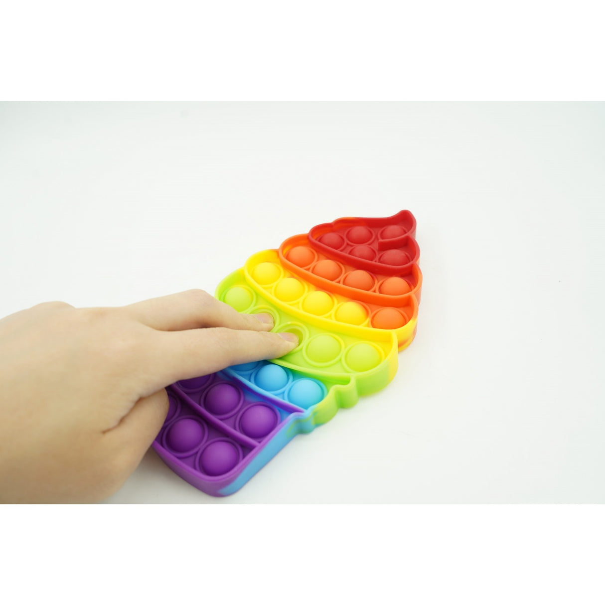 Jucarie antistres din silicon, Pop It Now and Flip It, Inghetata, Multicolor, V1 - vivimall.ro