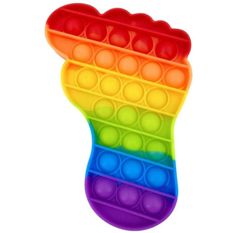 Jucarie antistres din silicon, Pop it Now and Flip It, Picior, Multicolor - vivimall.ro