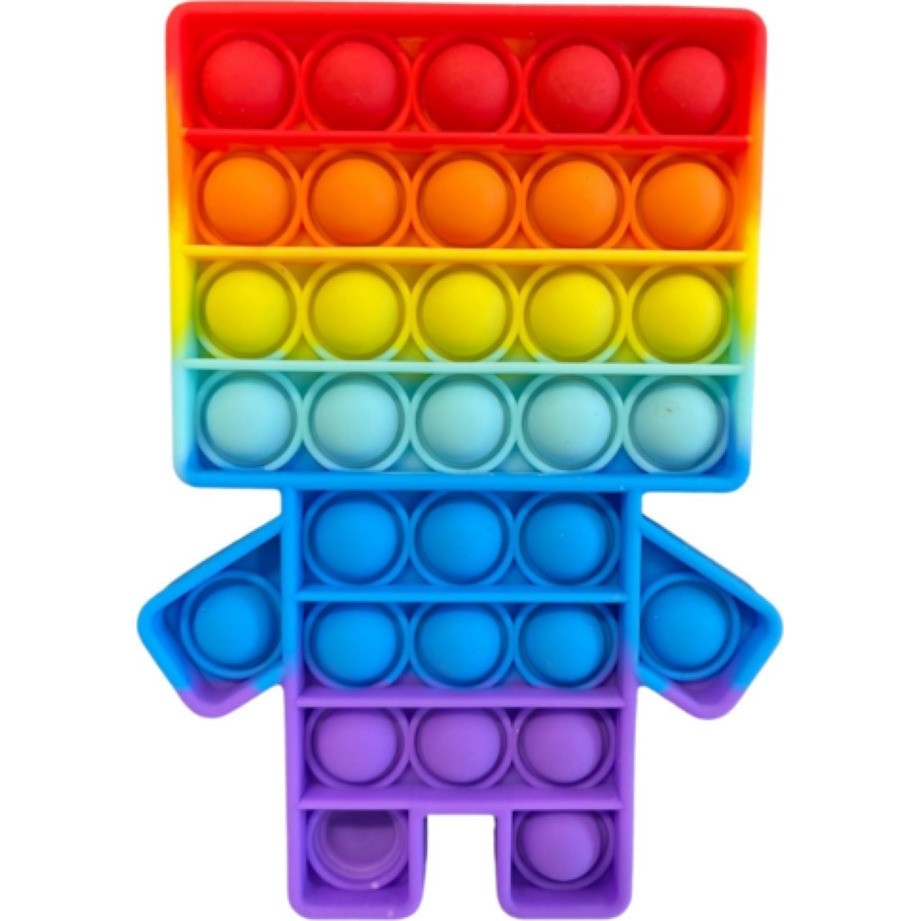 Jucarie antistres din silicon, Pop It Now and Flip It, Robot, Multicolor, Model 4 - vivimall.ro