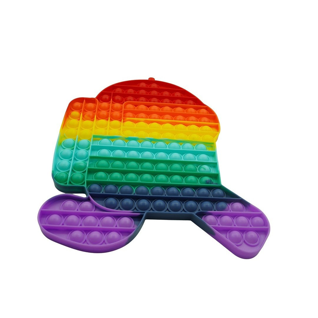 Jucarie antistres din silicon Pop it now, forma Among Us, multicolor, urias, model 2 - vivimall.ro