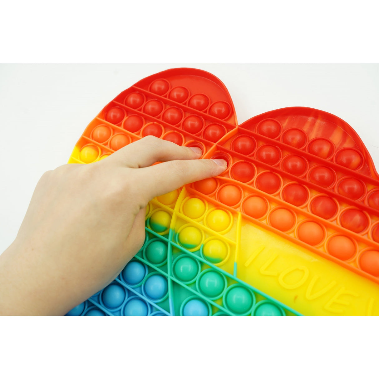 Jucarie antistres din silicon Pop it now, Inima dubla, Multicolor - vivimall.ro