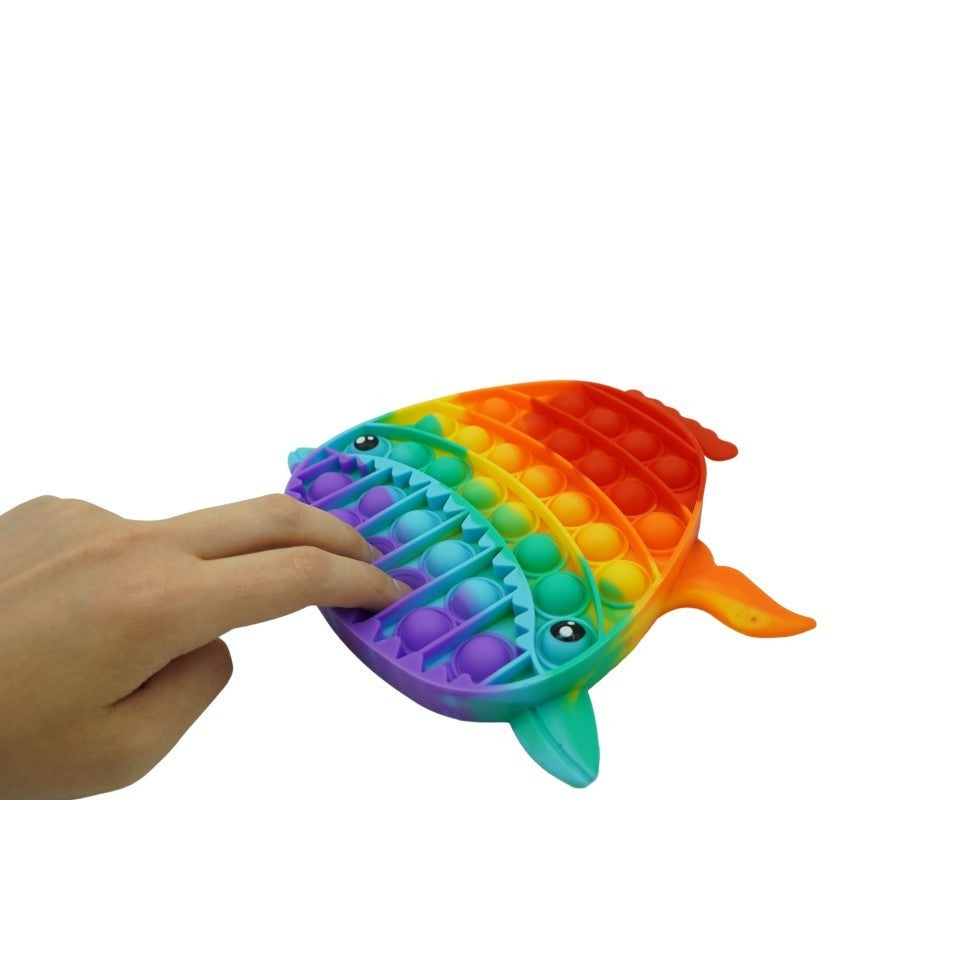 Силиконова играчка за облекчаване на стреса Pop It Now, акула, 19 см