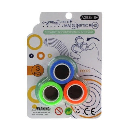Jucarie Antistres Inele Magnetice, 3 Piese, Multicolor - vivimall.ro