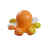 Jucarie Antistres, Vivimall, Tip Pop It, Caracatita Reversibila, din Silicon, 20 x 10 cm, Portocaliu - vivimall.ro