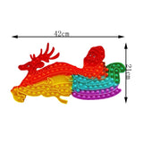Jucarie Antistres, Vivimall, Tip Pop It Now and Flip It, Sania Lui Mos Craciun cu Renul, 42 x 21 cm, Multicolor - vivimall.ro