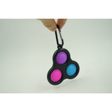 Jucarie antistres, Pop it, tip breloc, triunghi, 8 cm, multicolor, Negru - vivimall.ro