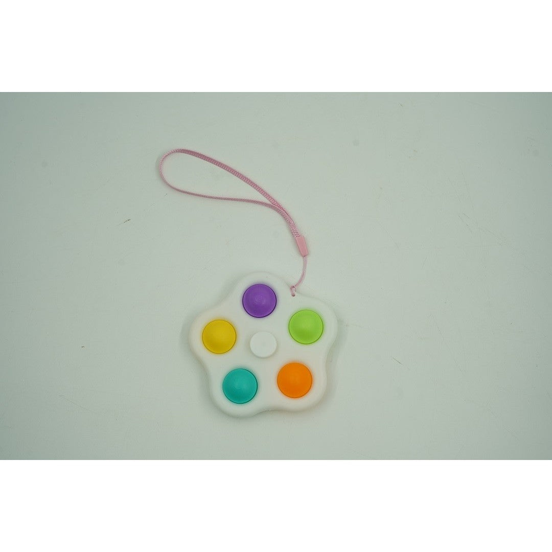 Jucarie antistres simple dimple fidget toy spinner cu 5 buline, Alb - vivimall.ro