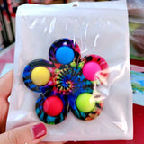 Jucarie antistres simple dimple fidget toy spinner cu 5 buline, Multicolor Rainbow - vivimall.ro