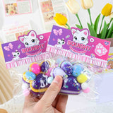 Jucarie Antistres Squishy, Flippy, Labuta de Pisica Squeeze Toys, cu Revenire Lenta, 7.5 cm, Model 270513, Multicolor - vivimall.ro