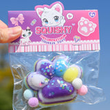 Jucarie Antistres Squishy, Flippy, Labuta de Pisica Squeeze Toys, cu Revenire Lenta, 7.5 cm, Model 270513, Multicolor - vivimall.ro