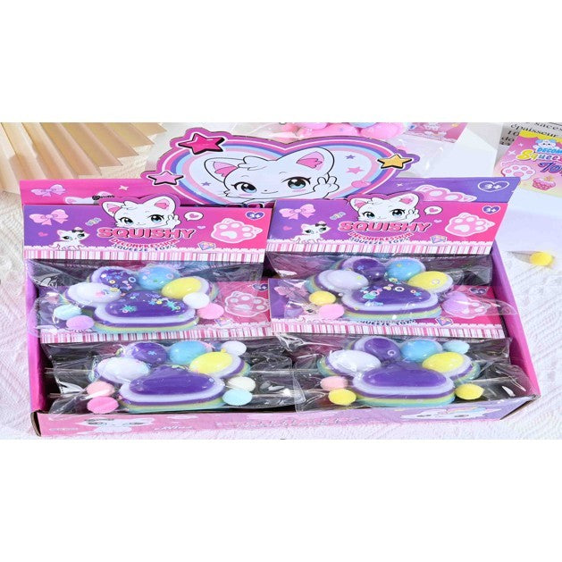 Jucarie Antistres Squishy, Flippy, Labuta de Pisica Squeeze Toys, cu Revenire Lenta, 7.5 cm, Model 270513, Multicolor - vivimall.ro