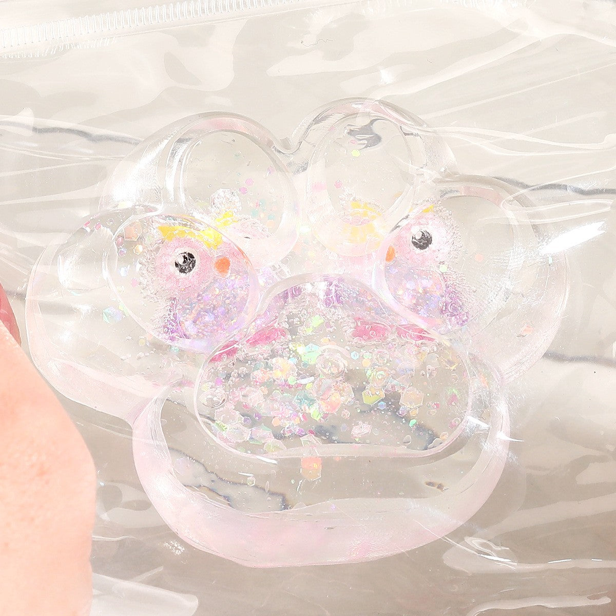 Jucarie Antistres Squishy, Flippy, Labuta de Pisica Pufoasa, cu Revenire Lenta, 7 x 6.5 cm, Model Ciuperca, Multicolor - vivimall.ro