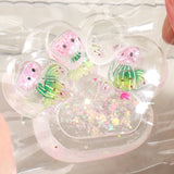 Jucarie Antistres Squishy, Flippy, Labuta de Pisica Pufoasa, cu Revenire Lenta, 7 x 6.5 cm, Model Ciuperca, Multicolor - vivimall.ro