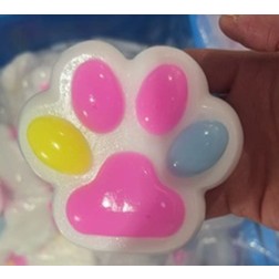 Jucarie Antistres Squishy, Vivimall, cu Revenire Lenta, Labuta de Pisica Pufoasa, 8.5 x 7.5 cm, Ambalaj Transparent, Alb Roz Multicolor - vivimall.ro