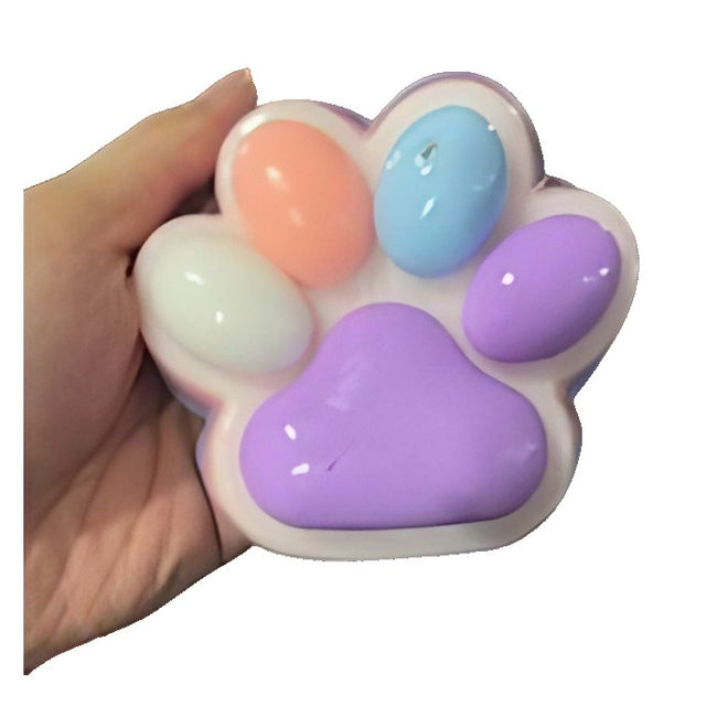 Jucarie Antistres Squishy, Flippy, cu Revenire Lenta, Squeeze Pinch Family, Model Cat Paw, 12.5x10.5 cm, 220g, Ambalaj Transparent, Model 020, Multicolor - vivimall.ro