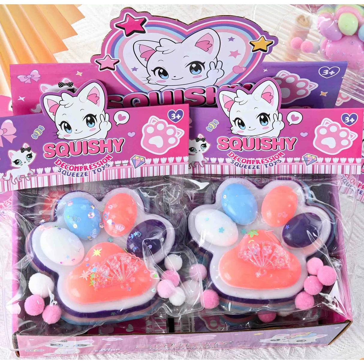 Jucarie Antistres Squishy, Cu Revenire Lenta, Squeeze Pinch Family, 220G, Ambalaj, Model 5, Multicolor